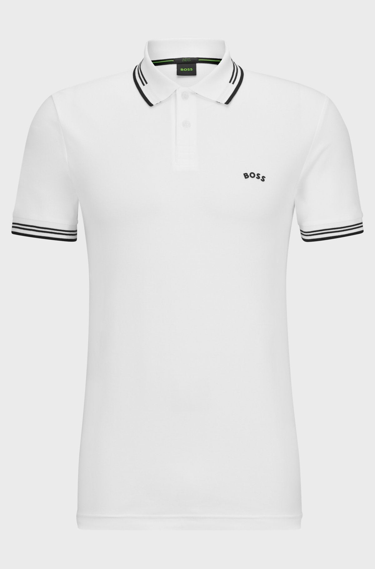 Slim-Fit Poloshirt aus Stretch-Baumwolle mit geschwungenem Logo