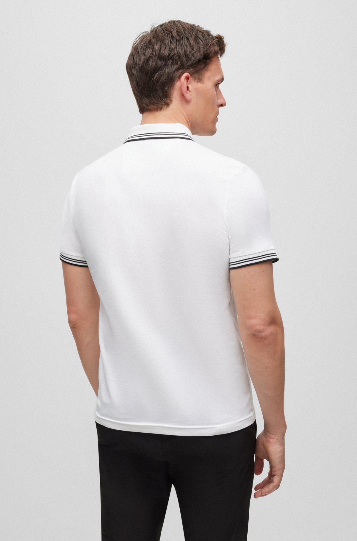 Slim-Fit Poloshirt aus Stretch-Baumwolle mit geschwungenem Logo