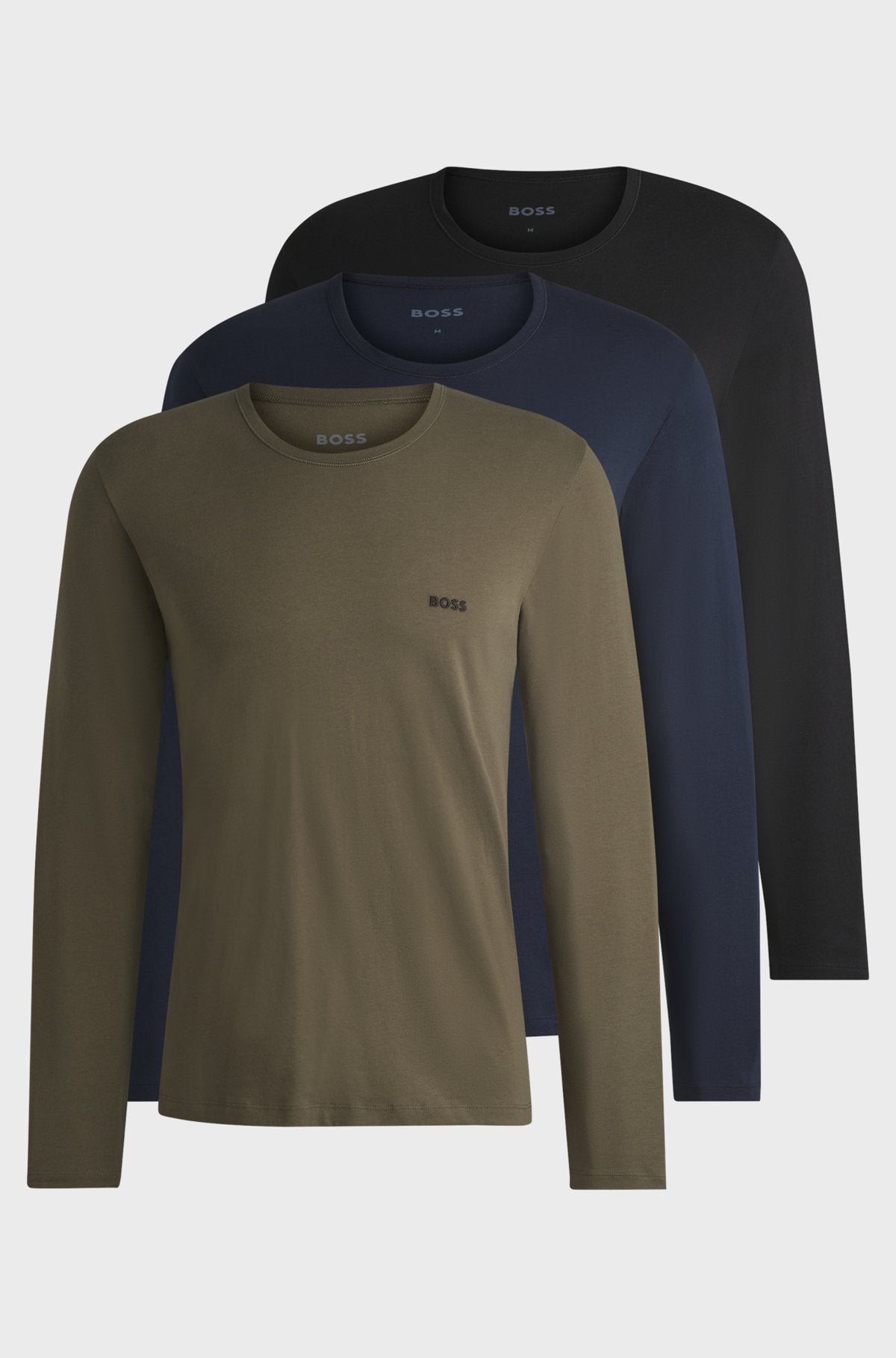 Dreier-Pack Longsleeves aus Baumwolle mit Logos