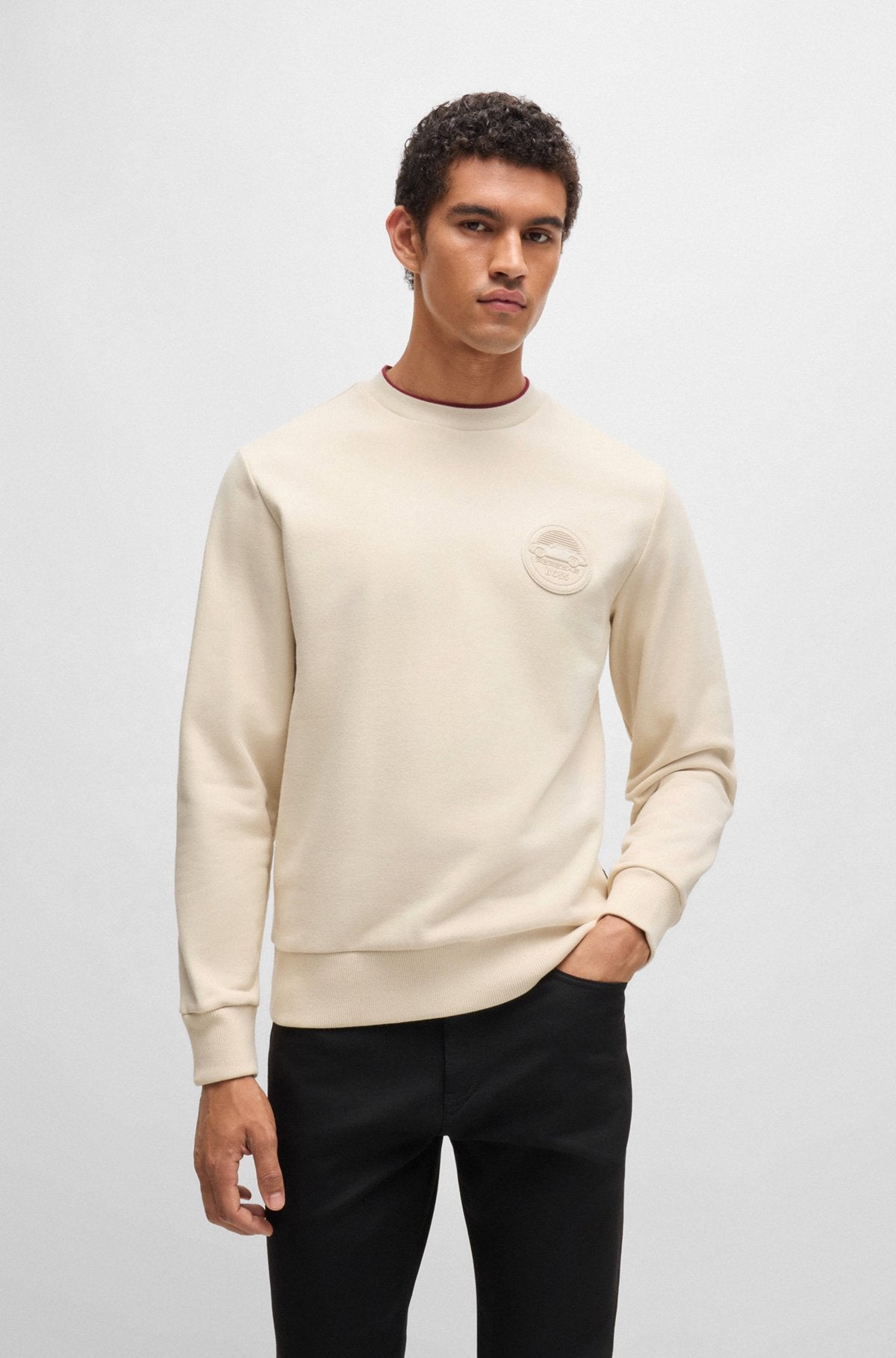 Porsche x BOSS Sweatshirt aus Baumwoll-Mix mit speziellem Branding