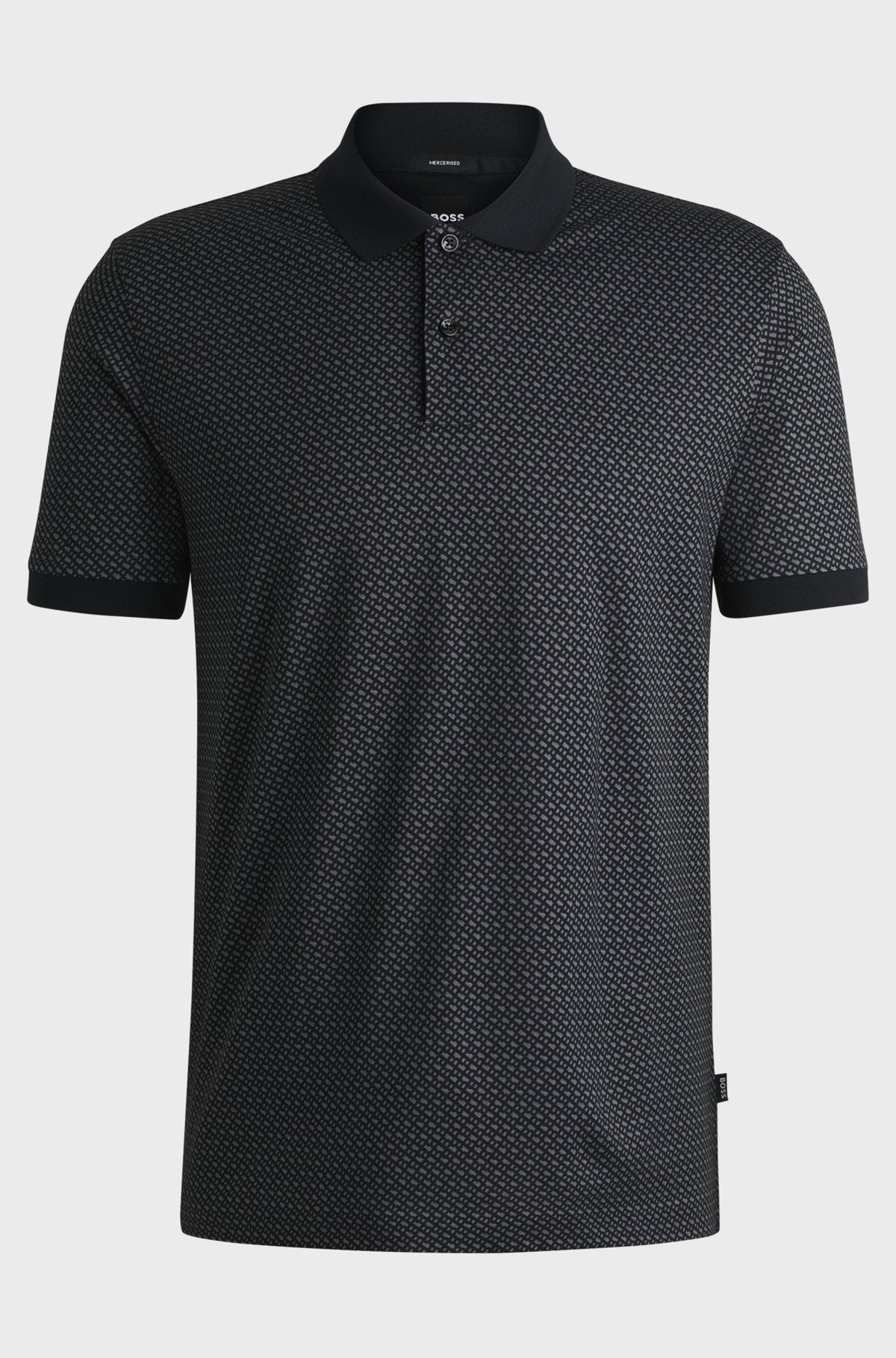 Poloshirt aus merzerisierter Baumwolle mit zweifarbigem Monogramm-Print