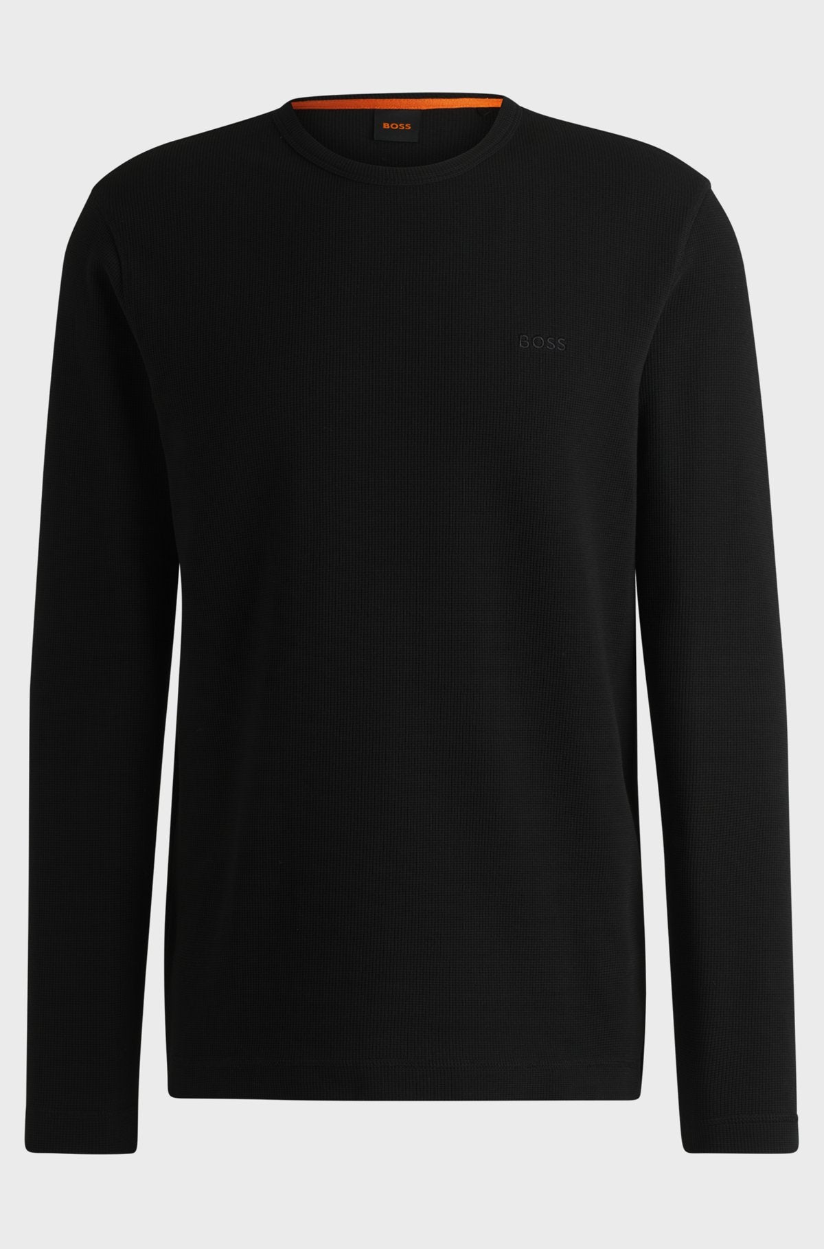 Regular-Fit Longsleeve aus Baumwoll-Mix mit Logo-Stickerei