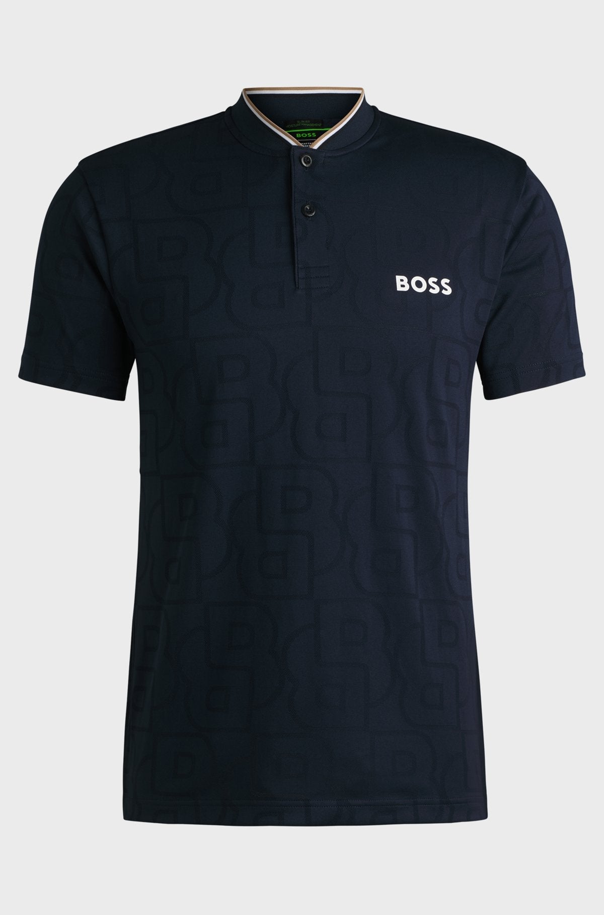 BOSS x Matteo Berrettini Poloshirt aus Jacquard mit Mesh-Monogrammen